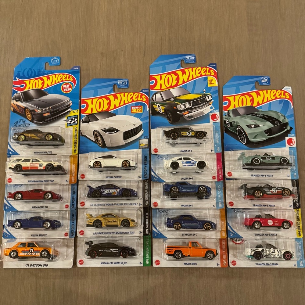 Hot Wheels Die-Cast Japanese and Korean Car Collection